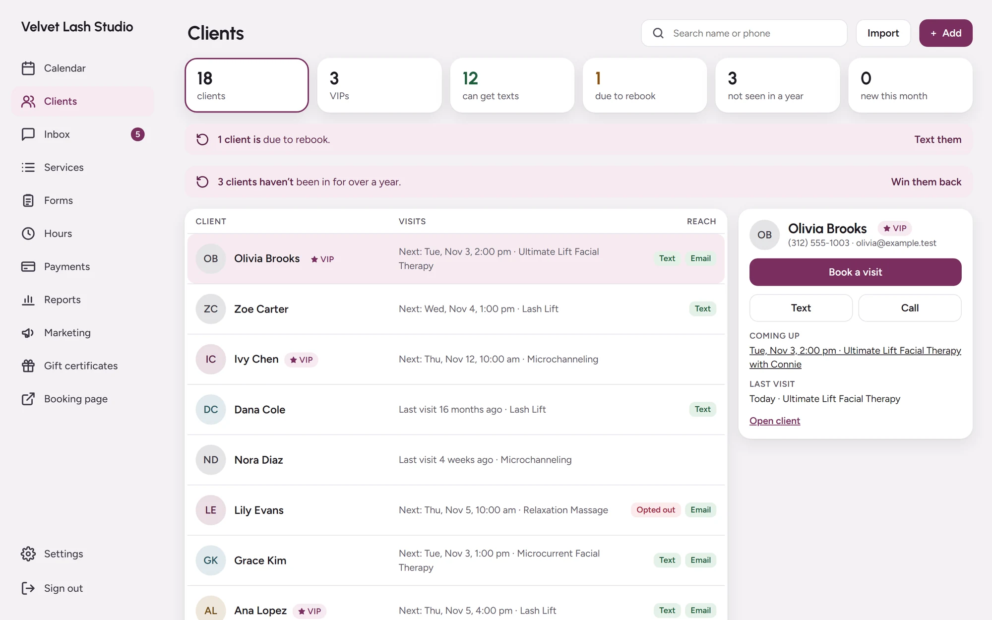 The client list