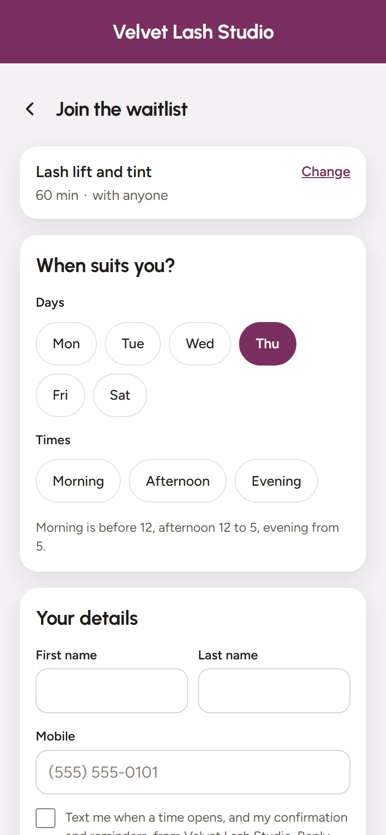 Joining the waitlist